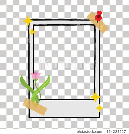Cute photocall polaroid frame template. Vector illustration 114223217