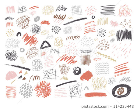 塗鴉和油漆紋理/圖畫和抽象形狀的拼貼收藏 114223448