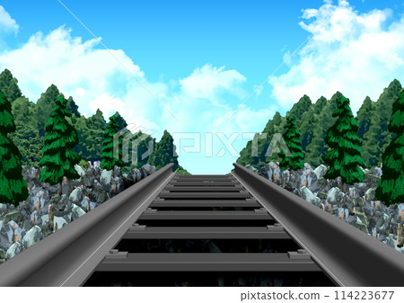 Landscape: Train tracks, daytime 114223677