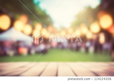 Blur image of night market festival with bokeh for background usage. Blurred background design Blur image of night market festival with bokeh for background usage. Blurred background design 114224208