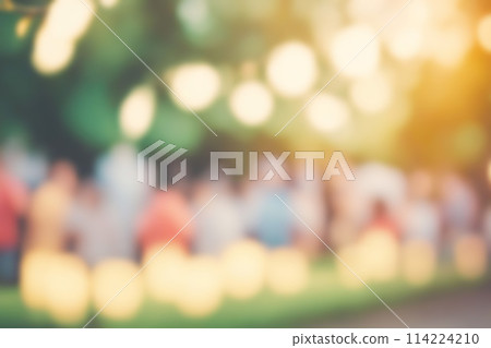 Blur image of night market festival with bokeh for background usage. Blurred background design 114224210