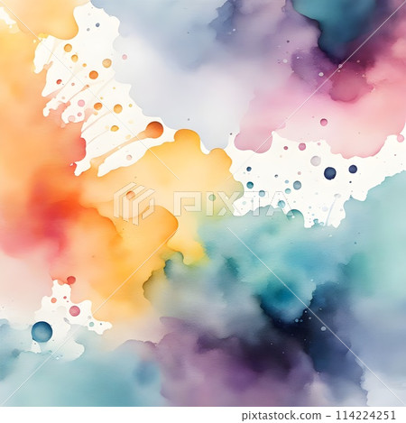 Colorful abstract watercolor background, watercolor rainbow splash, pastel water color texture. 114224251