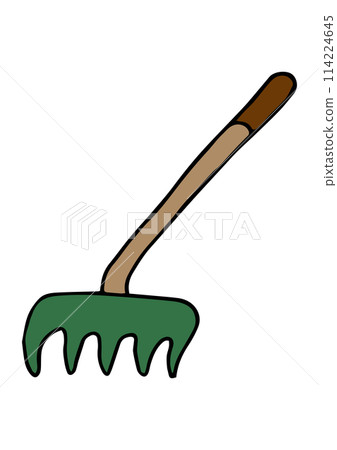 耙子插圖(彩色,線圖) 耙子插圖(彩色,線圖) 114224645