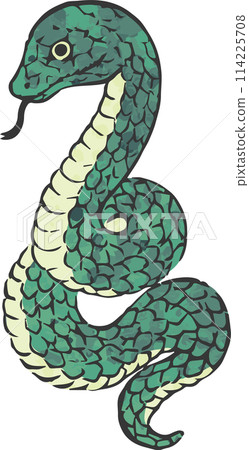 新年賀卡素材 新年賀卡2025，蛇年，蛇，蛇年，水墨畫，水墨畫，版畫，水彩，手繪插畫素材 114225708