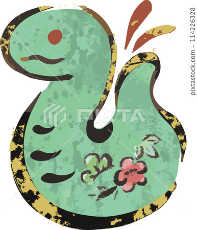 2025 New Year's card 2025 Year of the snake Snake Clay bell Snake Sumi-e Ink painting Print Watercolor Hand-drawn Illustration 2025 New Year's card 2025 Year of the snake Snake Clay bell Snake Sumi-e Ink painting Print Watercolor Hand-drawn Illustration 114226328