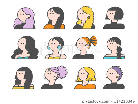 各種髮型的女性插畫2 114226349