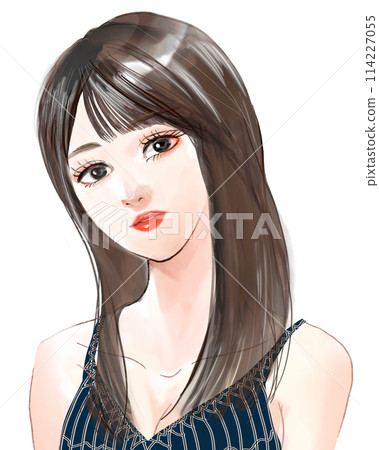 A cute girl from the Sakamichi-kei scene, boasting silky black hair 114227055