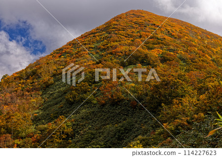 Autumn foliage on Mount Kurikoma and Tenma Ridge Autumn foliage on Mount Kurikoma and Tenma Ridge 114227623