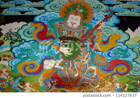 中國雲南省德欽縣東竹林寺佛教繪畫唐卡 中國雲南省德欽縣東竹林寺佛教繪畫唐卡 114227637