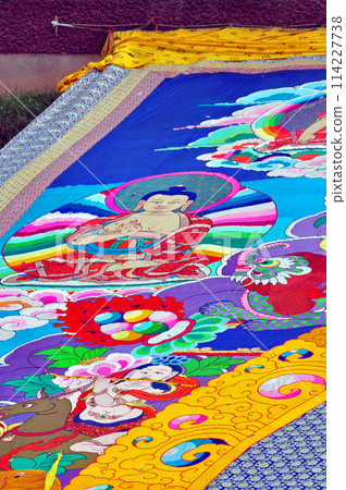 中國，青海省，西寧，塔阿爾寺，大唐卡揭幕 114227738