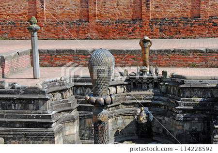 Nepal Bhaktapur King's Bath Sundari Chalk Golden Faucet Nepal Bhaktapur King's Bath Sundari Chalk Golden Faucet 114228592