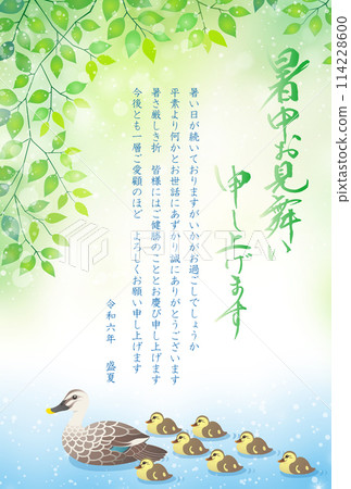 夏日問候斑嘴鴨2024年令和6號（商務用） 114228600