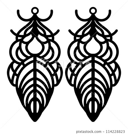 Laser cut earrings silhouette Laser cut earrings silhouette 114228823