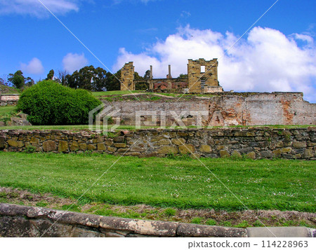 Australia, Tasmania, Port Arthur, Convict Ruins, Convict Church Ruins Australia, Tasmania, Port Arthur, Convict Ruins, Convict Church Ruins 114228963