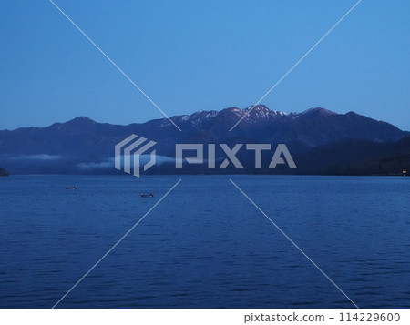 Lake Chuzenji and Mount Nikko Shirane before dawn 2 114229600