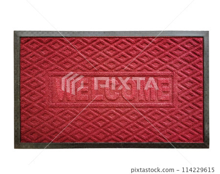 welcome doormat Beautiful red with different black borders on a white background. welcome doormat Beautiful red with different black borders on a white background. 114229615