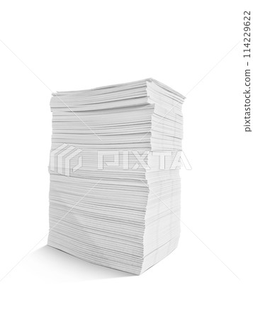 stack of papers isolated on a white background stack of papers isolated on a white background 114229622