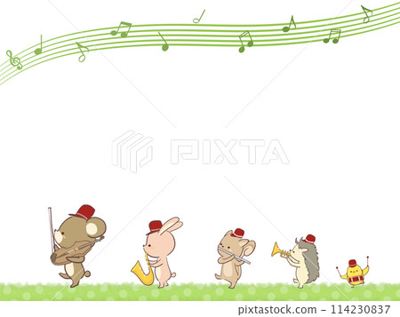 帶著樂器行走的動物框架 114230837