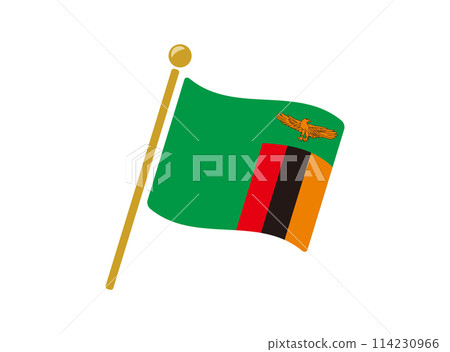 贊比亞國旗圖標矢量圖解 114230966