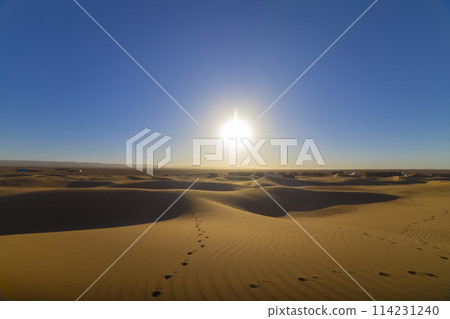 Sahara Desert in Mhamid El Ghizlane, southern Morocco at sunrise Sahara Desert in Mhamid El Ghizlane, southern Morocco at sunrise 114231240
