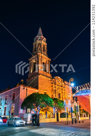 Temple of Our Lady of the Rosary or Temple of La Merced in Aguascalientes, Mexico at night Temple of Our Lady of the Rosary or Temple of La Merced in Aguascalientes, Mexico at night 114231392