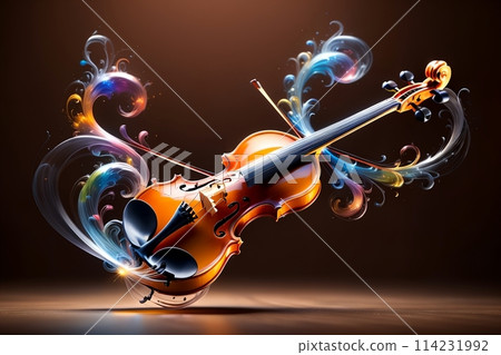 colorful background with musical notes, abstract music background 114231992