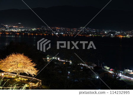 諏訪湖夜景 諏訪湖夜景 114232995