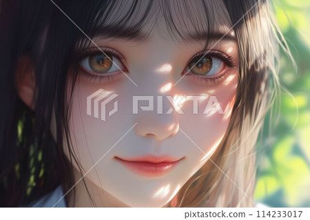 Fresh greenery and a beautiful girl Fresh greenery and a beautiful girl 114233017