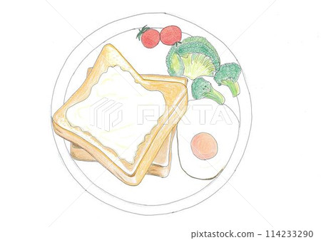 Breakfast hand drawn illustration Breakfast hand drawn illustration 114233290