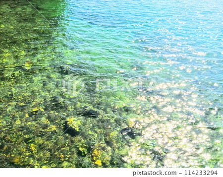 The emerald green color of Ago Bay 114233294