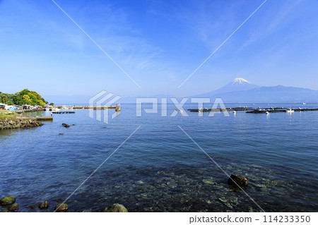 從沼津市西浦眺望駿河灣和富士山 114233350