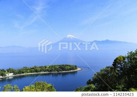 從大崎眺望駿河灣對面的富士山（靜岡縣沼津市，5月，黃金週） 114233423