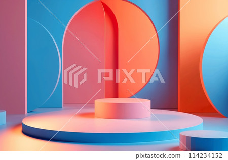 Colorful abstract geometric background 114234152