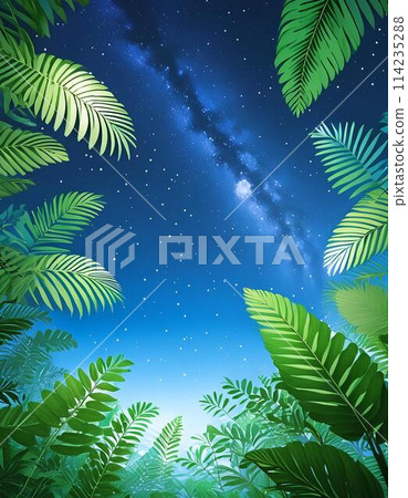 Lush jungle at night 114235288