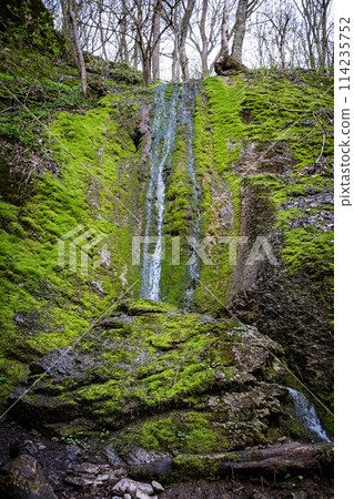 Hlbociansky waterfall, Little Carpathians, Slovakia, seasonal natural scene 114235752