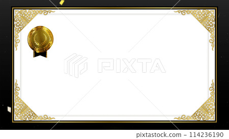 Award certificate, commendation frame, background material Award certificate, commendation frame, background material 114236190