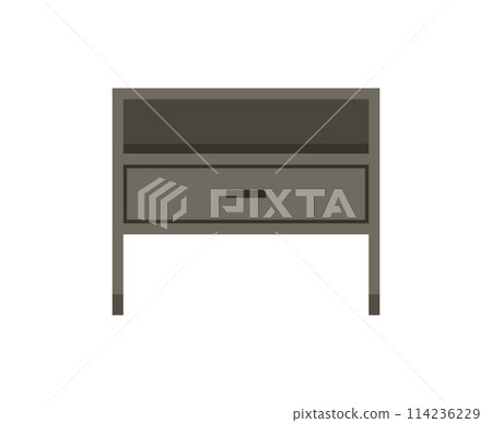 Chest of drawers, bedside table set vector. Wooden textures. Cartoon house equipment for interior. Illustration of furniture isolated Chest of drawers, bedside table set vector. Wooden textures. Cartoon house equipment for interior. Illustration of furniture isolated 114236229