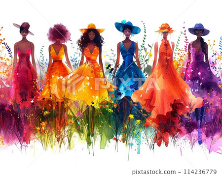 Fashion runway event cartoon 114236779