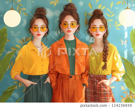 Fashion blogger cartoon character 114236939