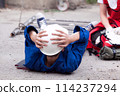 First aid after workplace accident 114237294