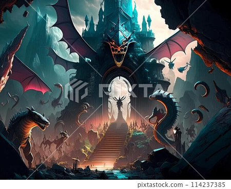 A world inhabited by unknown monsters on a certain planet 114237385