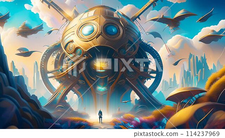 某個星球上生活著一個未知怪物的世界。 某個星球上生活著一個未知怪物的世界。 114237969