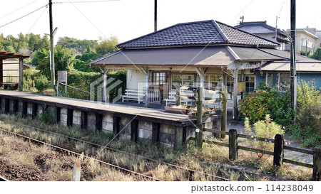 Scenery of the premises of Ama-Yuki Station on the Kominato Railway 114238049