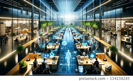 futuristic office 114238285