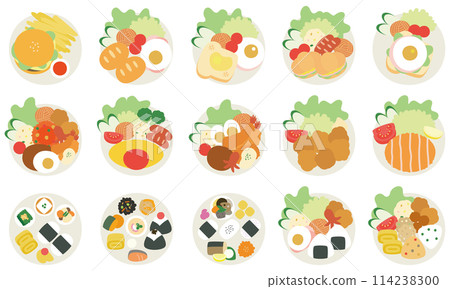 One plate food illustration set (color) 114238300