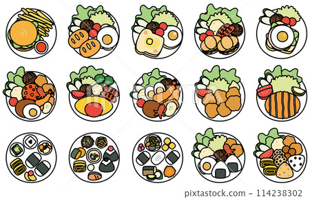 一盤食物插畫集（彩色帶邊） 114238302