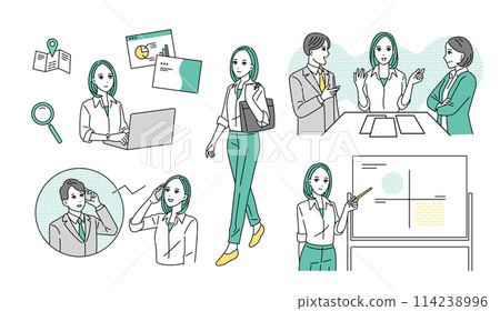 規劃商務人士的各種商業場景插圖集 114238996