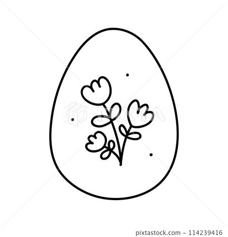 Cute decorated Easter egg Cute decorated Easter egg 114239416