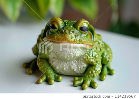 Cute green frog made with the 3D printer Cute green frog made with the 3D printer 114239567
