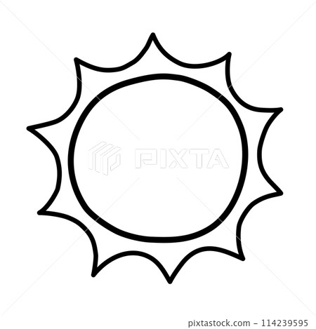 sun. hand drawn doodle line icon. sun. hand drawn doodle line icon. 114239595